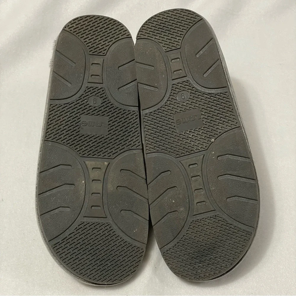 Lamo Mens Sheepskin slip on Grey Scuff Slipper sz 9 Comfort‎ Eclectic Grandpa